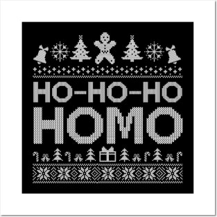 Ho-Ho-Ho Ugly. Homo Merry Christmas. Gay Christmas. Ugly Christmas Gift Posters and Art